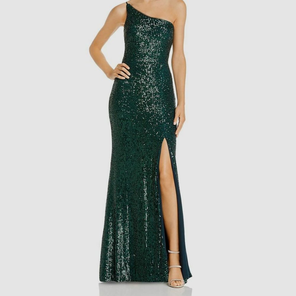 Avery G One-shoulder Sequin Gown Size 2